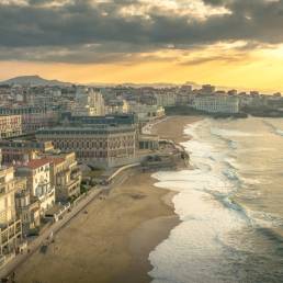 Biarritz - Drone - Plage du Miramar et Plage du Centre